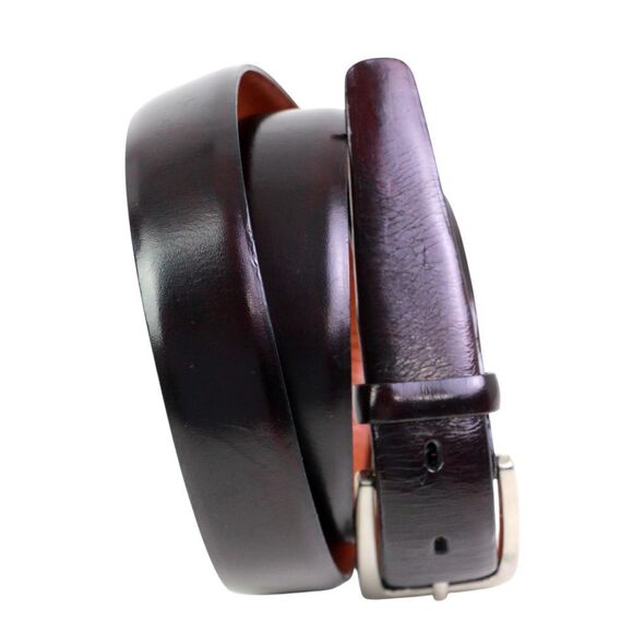 HANDMADE DARK BROWN REAL LEATHER 1 1/8"Wd CASUAL DRESS MEN'S BELT Sz 40/100 (B78 - Picture 1 of 13